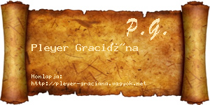 Pleyer Graciána névjegykártya